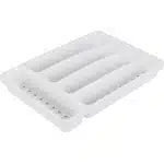 Bestekbak - kunststof - 5-vaks - wit - 33 x 23 x 4 cm - Keuken accessoires
