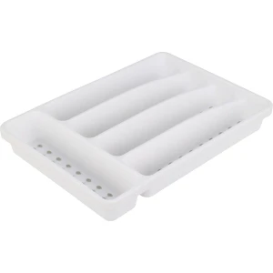 Bestekbak - kunststof - 5-vaks - wit - 33 x 23 x 4 cm - Keuken accessoires