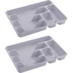 Bestekbak/bestekhouders 6-vaks licht grijs - 40 x 30 x 5 cm - Keuken opberg accessoires