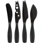 Boska Kaasmessenset Mini Monaco+ - Set van vier stuks - Kaasmessenset - Kaasmesjes - Kaasmessen set - Kaasbestek - Kaasmessen zwart - Tapas mesjes - Cadeautips - Giftset - Cadeauset - Keukengerei - Keuken accessoires - 10 jaar garantie