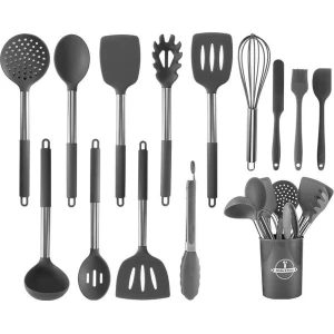Complete RVS Keuken Accessoire Set met Siliconen Kookgerei