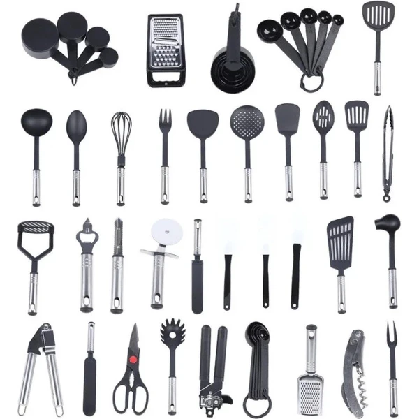 FIBILA Keukengerei - Keukengerei Set - Keuken Accessoires - Set van 40 - Keukenset - Roestvrijstaal