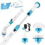 Fleau Home Elektrische Schoonmaakborstel - Reinigingsborstel met Steel - Schrobborstel - Handborstel - Schrobber - Badkamer - Toilet - Keuken - Blauw/wit