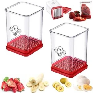 Fruitsnijder - Groentesnijder - Keuken Accessoires - Multifunctioneel - 10L x 8B x 2H cm - Transparant