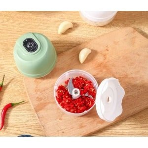 Hakmolen - Food Chopper - Elektrische Groentesnijder - Hakmolens - Uiensnijder - Keuken Accessoires RVS mesjes - 250 ml