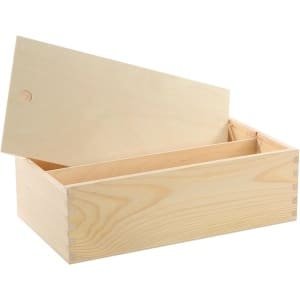 Houten opbergkist/doosje met schuifdeksel 35,5 x 20 x 10,8 cm - Opbergkistje/opbergdoosje - Keuken accessoires