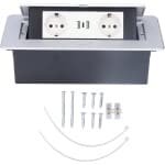 Inbouwstopcontact Power Hub met Pop Out Pop Up vloer elektrische uitlaat - keuken Countertop waterdicht stopcontacten - 2 verkooppunten 2 USB-oplaadpoorten