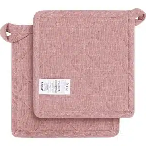 JEMIDI hittebestendige pannenlappen 2 stuks - Oven pannenlap of pannenonderzetter - Wasmachinebestendige onderzetters - Keuken accessoires - Roze