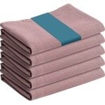 JEMIDI theedoeken 5 stuks - 100% katoenen keukenhanddoeken - Wasmachinebestendige keukendoeken - Keuken accessoires - Vaatdoek set - Theedoek in roze