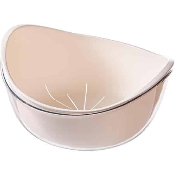 Keukenkom, zeef, gadget, vergiet 2-in-1, pastazeef, slakom, fruitschaal, groentewassen, keukengerei, keukenaccessoires, organizer keuken (25 x 24 x 12,8 cm - 3,5 l lychee)