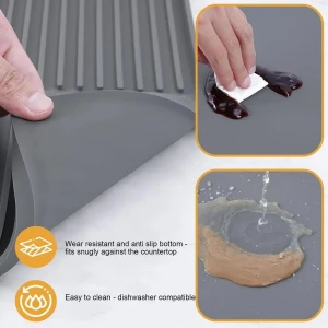 Koffiezetmachine Mat - Siliconen - Met Opstaande Randen - Koffiebar accessoires - Keuken - Zwart