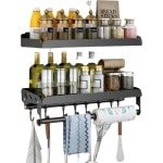Kruidenrek - Keukenrek - Keuken Accessoires - 3 Lagen - 40D x 13B x 13H - Zwart