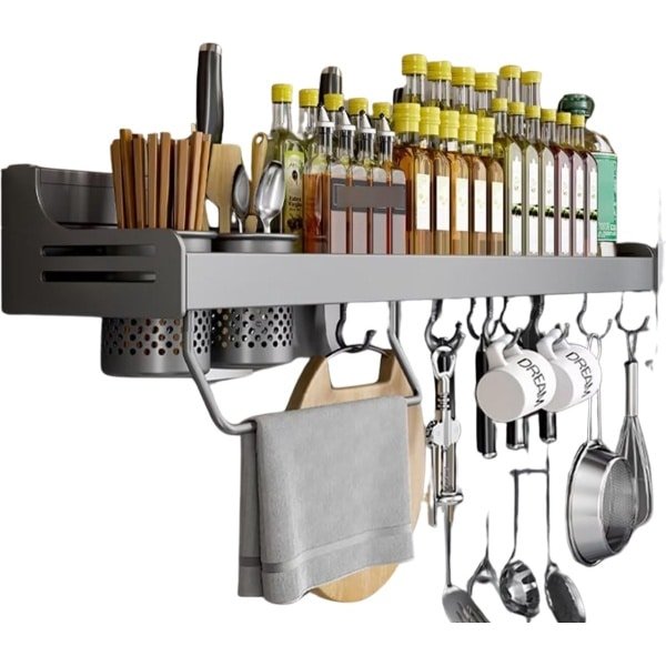 Kruidenrek - Keukenrek - Keuken Accessoires - Hangend - 80 CM - Grijs