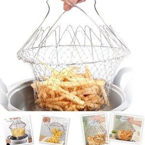 Magic Chef Basket Stoom Mandje | 12 in 1 keuken accessoire | Opvouwbaar Kook Mandje RVS | Stoommandje Groente Stomer