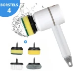 Novani 4-in-1 Elektrische Multifunctionele Schoonmaak borstel - Life Gadget - 4 Opzetstukken - Schrobber - Handborstel - Reinigingsborstel - Afwasborstel - Keuken en Badkamer