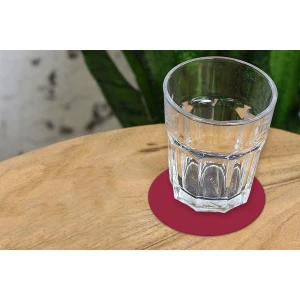 Onderzetters - Bruin - Rond - Rood - Effen kleur - Interieur - Onderlegger - 10x10 cm - Onderzetters voor glazen - Woonkamer - Keuken - Accessoires - 6 stuks