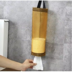 Plastic tassen houder - Boodschappen tas houder - Zwart - WC rol houder - Tissue houder - Multifunctionele houder - Keuken accessoire - Tasjes houder - Boodschappen houder - Blikjes houder -