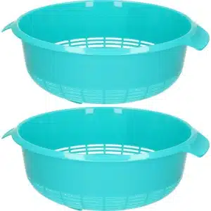 PlasticForte set van 2x stuks kunststof keuken vergieten van 27 x 10 cm in de kleur blauw -ã ̄â¿â½keuken accessoires