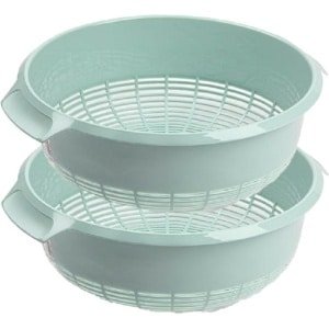 PlasticForte set van 2x stuks kunststof keuken vergieten van 27 x 10 cm in de kleur mintgroen -â keuken accessoires
