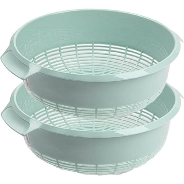 PlasticForte set van 2x stuks kunststof keuken vergieten van 27 x 10 cm in de kleur mintgroen -â keuken accessoires