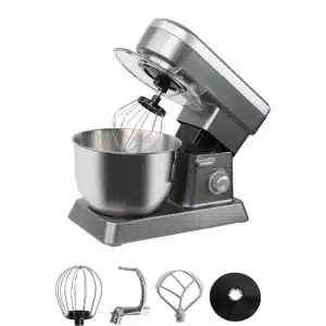 Royal Swiss - Keukenmachine Multifunctionele - Keukenrobot mixer XXl - Keuken robot 6,3 Liter - 10 Snelheden - Elektrische Energie 1500w - Kleur Zilver / Grijs