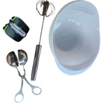Sasemy® - Tools voor in de keuken - Set van 4 - #4 - Rijst Waskom, Gehaktballen Tang, Dunschiller en Automatische Garde - Gehaktballenmaker - Vergiet - Keuken Accessoires - Kitchen Tools - Rijstwasser - Sinterklaas cadeau - Kerst cadeau - Campinghulp