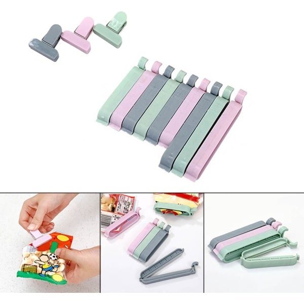 Set van 12 Stuks - Zaksluiter Clips - Vershoud knijpers - Vershoudclips - Keuken zelf sluiters - Keuken Accessoires - LOUZIR