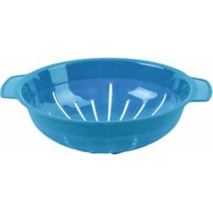 Stevig Kunststof vergiet in het turquoise 30 x 25 x 8 cm - Laag model - Plastic vergieten keuken accessoires