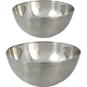 Svenska Living Salade/serveer schalen - mat zilver - RVS - 29 en 23 cm - keuken accessoires