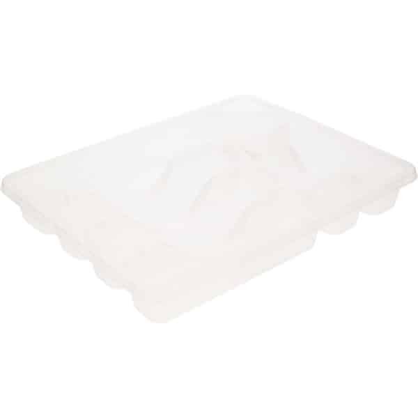 Transparante bestekbak/bestekhouder 37 x 29 cm - 6 vakken - Keuken opberg accessoires