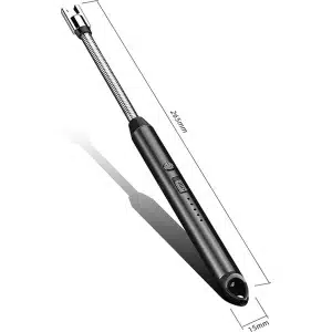 USB-Oplaadbare 360° BBQ Aansteker - Flexibel, Winddicht - Elektrische Keukenaansteker met Lange USB Kabel - Vlamloze Plasma-Aansteker voor Keuken, Kaarsen, BBQ, Openhaard - Zwart