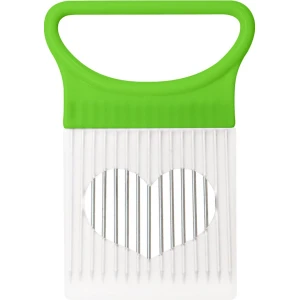 Ui Naald Vork Groente Fruit Slicer - Roestvrij Staal RVS - Tomaat Cutter Houder Keuken Accessoire - Groen