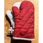 VANLINNEN - Linen oven mitts 2 pieces- Red/Flax - keuken accessoires - ovenwanten - 100% linnen