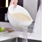 Vergiet- Multifunctioneel- Wit- Zeef- Fruitmand- Rijst wassen- Keuken accessoires- Wassen- Siliconen