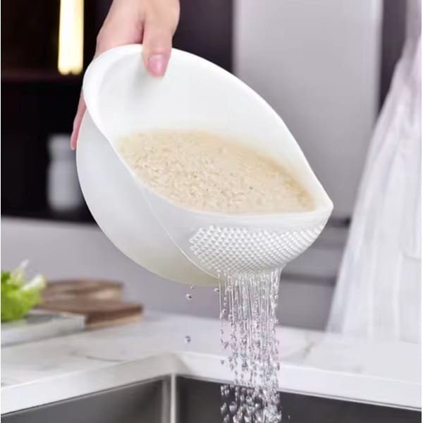 Vergiet- Multifunctioneel- Wit- Zeef- Fruitmand- Rijst wassen- Keuken accessoires- Wassen- Siliconen