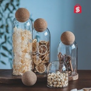 Voorraad potten glas met deksel - Voorraadpotten - Voorraadbussen - keuken accessoires - 3x 1200ml - TheStudentShop