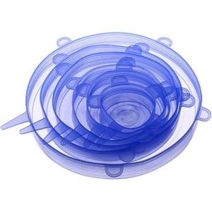 WiseGoods Premium Siliconen Deksel Set - Silicone Cover Pan / Bord / Schaal / Bak - Keuken Accessoires - Afdekfolie Pannen - 6st
