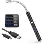 aansteker - Elektrische Oplaadbare Flexibele Keuken BBQ Aansteker Flexibele keuken aansteker - BBQ aansteker - Usb oplaadbaar - Zilver Lange Aansteker voor Kaarsen of BBQ - Elektrische Lighter - The Flex