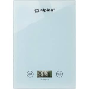alpina Keukenweegschaal Digitaal - Weegschaal Keuken in gr, lb, oz en ml - Precisie Weegschaal met Tarra Functie - Keuken Accessoires - 22 x 15,5 cm - Wit