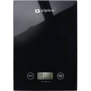 alpina Keukenweegschaal Digitaal - Weegschaal Keuken in gr, lb, oz en ml - Precisie Weegschaal met Tarra Functie - Keuken Accessoires - 22 x 15,5 cm - Zwart