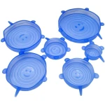 6-delige Set Siliconen Vershoud Stretch Deksels | Blauw | Voedsel | Keuken Accessoires