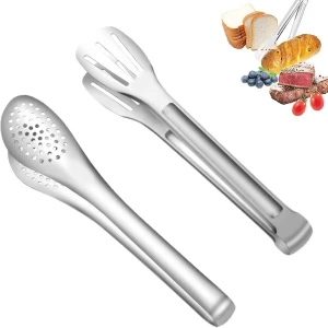 Barbecuetang - 2stuks - Keuken Keukentang - Barbecue Accessoires - Salade tang - RVS keukentangen - Koken en Bakken - Barbecue Tangen - Barbecue gereedschapset Tang - Roestvrij stalen tang - 23cm - voor serveren en koken in de keuken