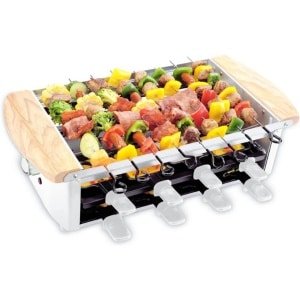 Elektrische Griller - Stijlvol Wit-Hout Design - Krachtig En Efficiënt Grillen - Perfect Voor Keuken En Tafelen