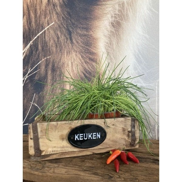 Houten bak - steenmal - keuken organizers - keuken accessoires - opbergbox - landelijke woonaccessoires - landelijke decoratie - keukenaccessoires