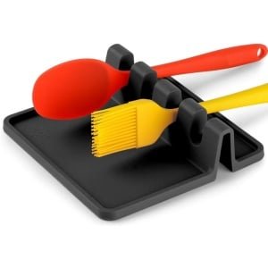 Keuken siliconen keukengerei houder, duurzame lepel houder met lekbak - lepel houder voor aanrecht - keuken gadgets - keuken keukengerei houder-Lepel pad-schep houder-soeplepel pad