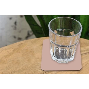 KitchenYeah - Onderzetters - Roze - Effen - Interieur - Onderleggers glazen - Vierkant - Onderzetters voor glazen - 10x10 cm - Keuken accessoires - 6 stuks