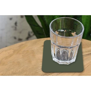 KitchenYeah - Onderzetters voor glazen - Vierkant - Groen - Interieur - Effen kleur - Onderleggers - Onderzetter groen - 10x10 cm - Keuken accessoires - Eetkamer - 6 stuks