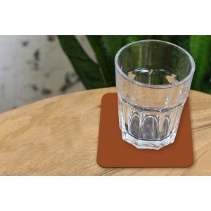 KitchenYeah - Vierkant - Onderzetters - Bruin - Effen - Interieur - Onderzetters voor glazen - 10x10 cm - Onderleggers - Keuken - Accessoires - 6 stuks