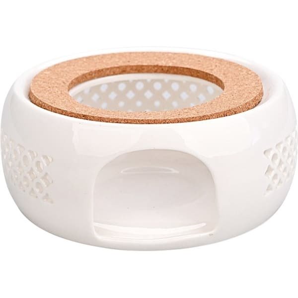 Luxe Theewarmer Keramiek - Theepot - Thee - Keuken Accessoires - Wonen - Warmhoudplaat - Waxinelichtjes - Cadeau - Wit