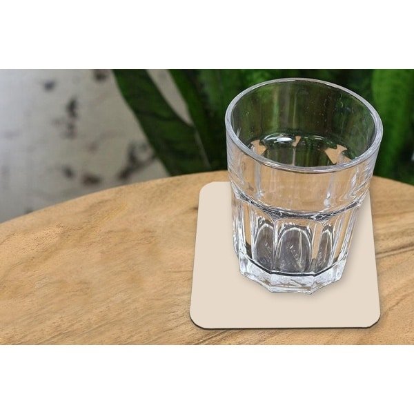 Onderzetters - Beige - Vierkant - Interieur - Effen - Onderzetters voor glazen - 10x10 cm - Onderlegger - Eetkamer - Keuken accessoires set - 6 stuks
